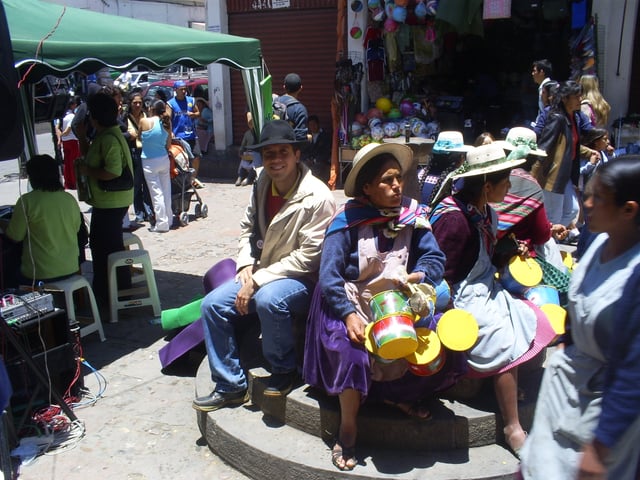 People in La Paz city centre