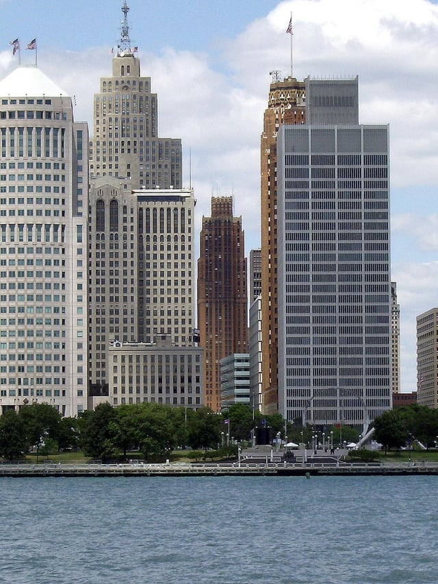 Detroit Financial District viewed from Windsor, Ontario