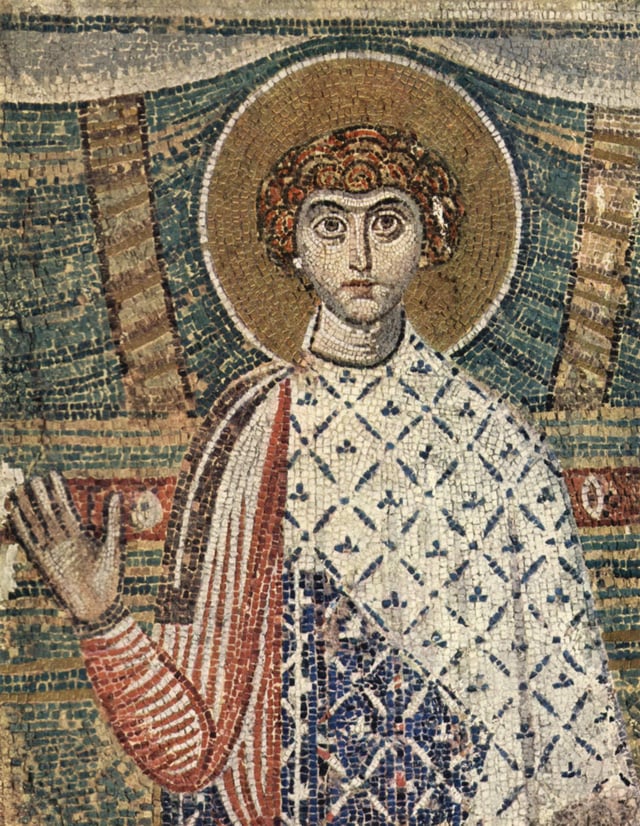 A mosaic of Saint George in Saint Demetrios Church