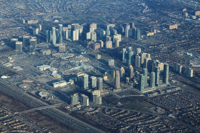 Aerial view of Mississauga
