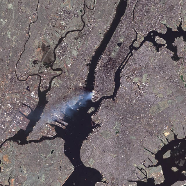 Plume of September 11 attack seen from space by NASA