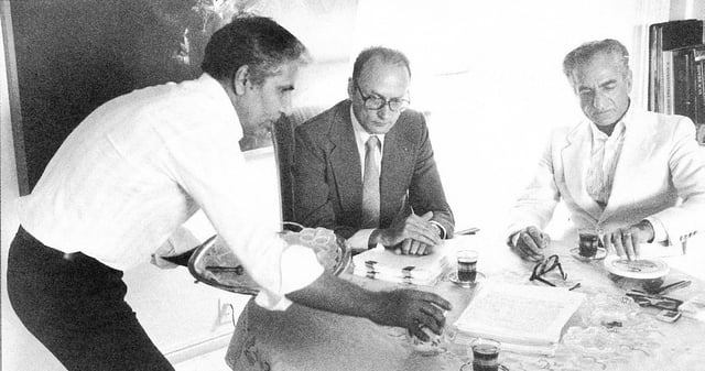 The Shah and Henry Boniet in Cuernavaca, Mexico, in 1979
