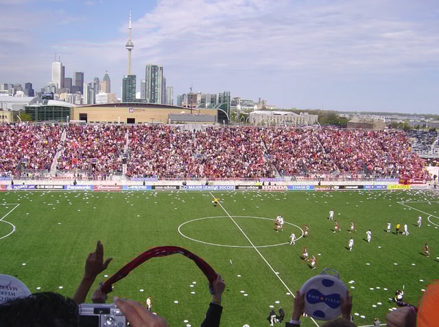 Toronto FC scores their first goal at BMO Field in 2007 following their launch by MLSE