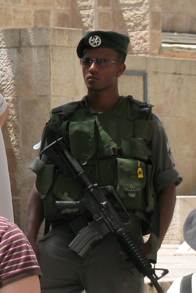 An ethnic Jewish (Beta Israel Ethiopian Jew) Israeli Border Policeman