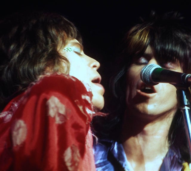 Jagger and Richards in San Francisco during the Rolling Stones' 1972 US tour