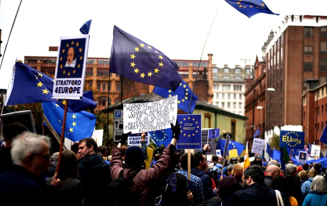A pro-EU demonstration in Manchester in October 2017