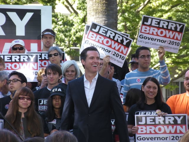 Gavin Newsom at a Jerry Brown campaign event, 2010