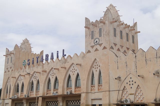The railway station in Bobo Dioulasso was built during the colonial era and remains in operation.