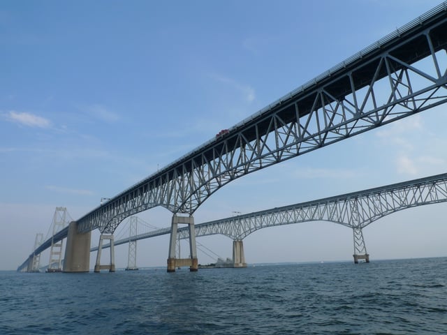 The Chesapeake Bay Bridge, near Annapolis, Maryland