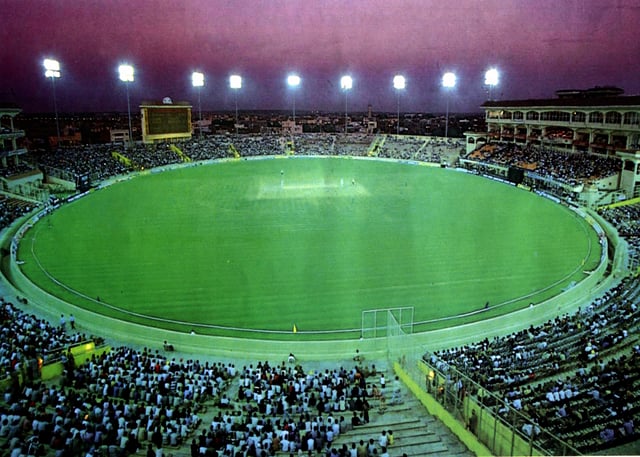 PCA Stadium under lights at Mohali
