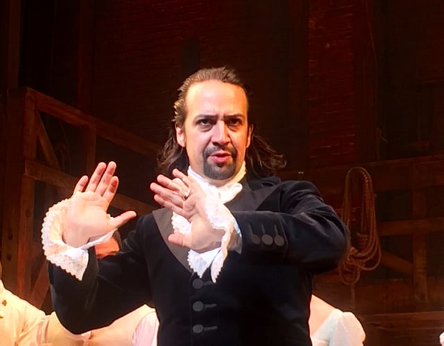 Lin-Manuel Miranda as Alexander Hamilton in the musical Hamilton
