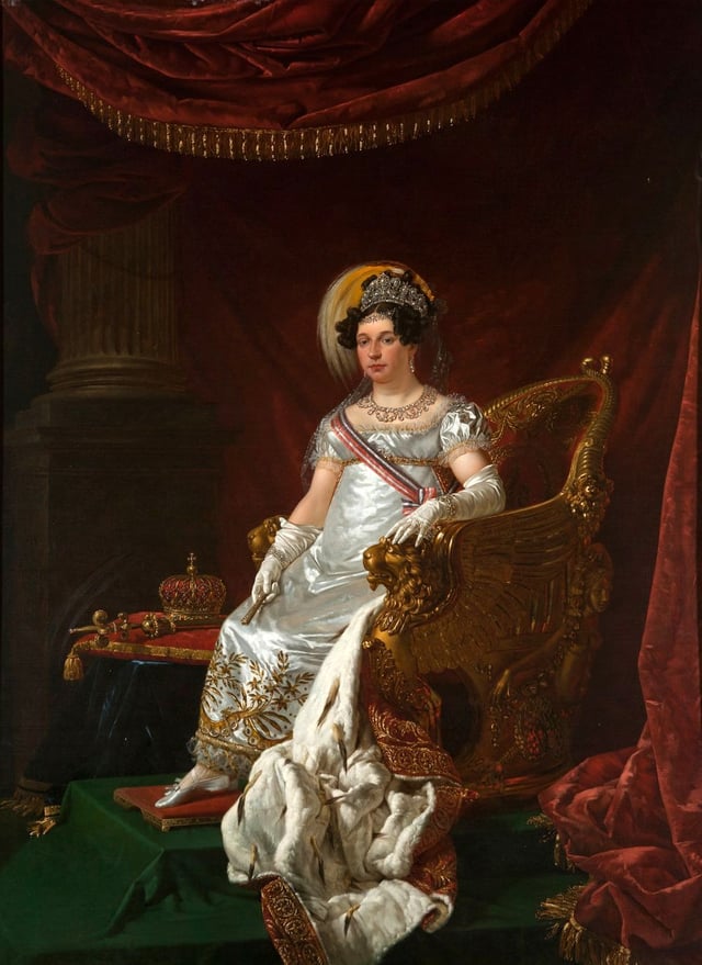 María Isabella, Queen of the Two Sicilies. Portrait by P.V. Hanselaere, Palace of Caserta