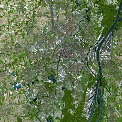 Strasbourg seen from Spot Satellite