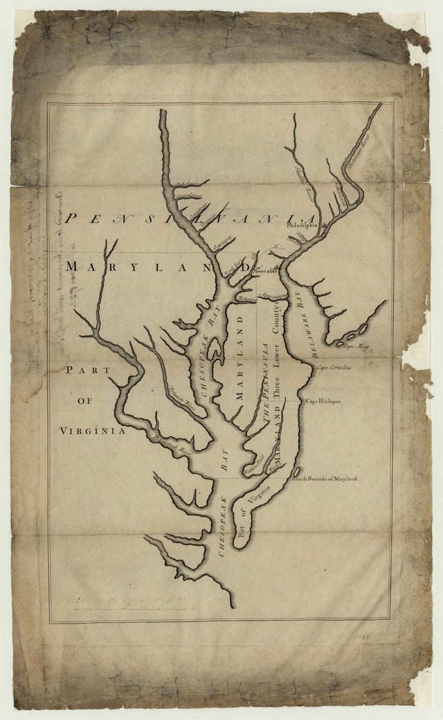 1732 map of Maryland