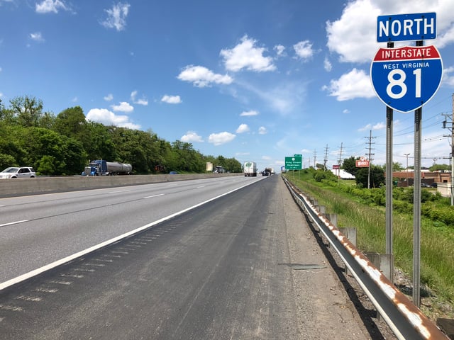 I-81 northbound in Martinsburg