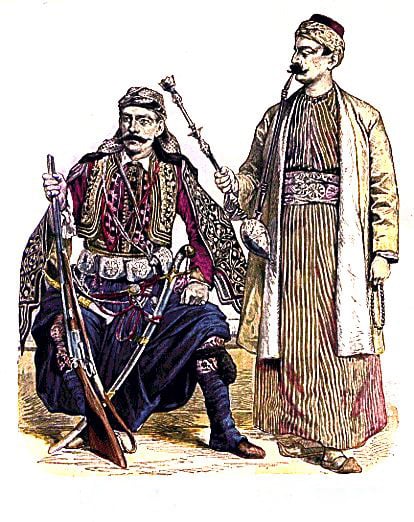 Old Levantine Custom, Syrian and Lebanese men.