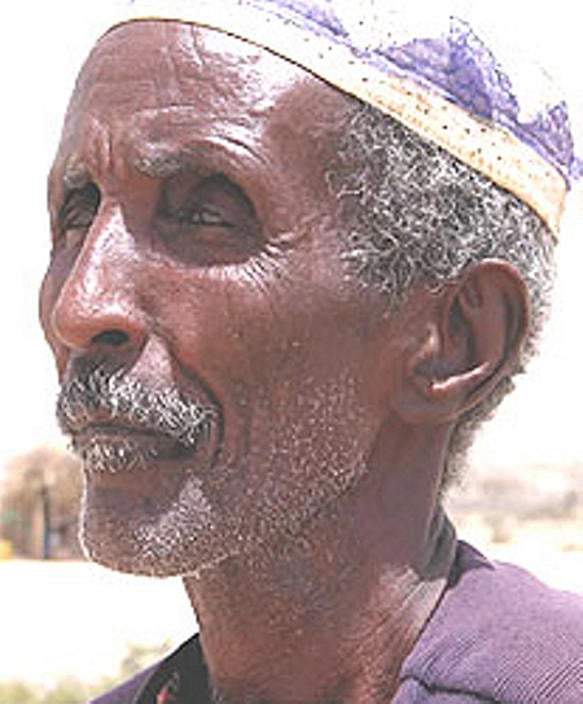 A Somali man in a traditional taqiyah.