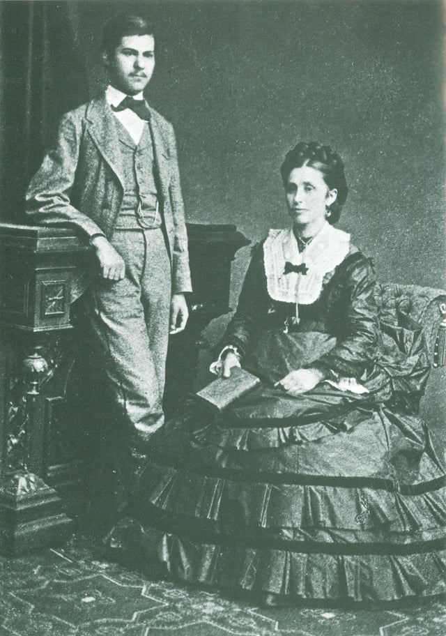 Freud (aged 16) and his mother, Amalia, in 1872