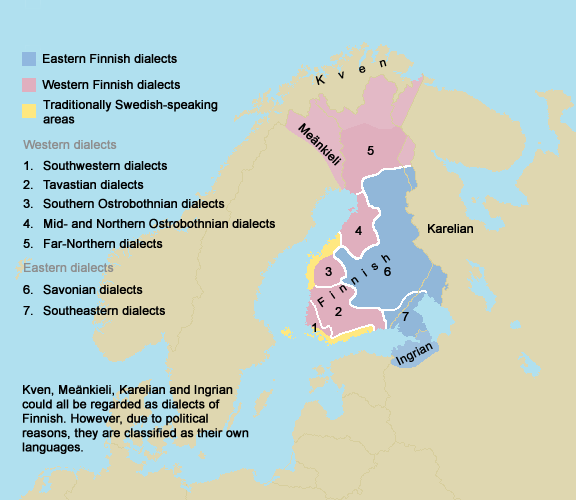 Map of Finnish dialects