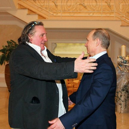 Depardieu with Vladimir Putin in Sochi, Russia, 5 January 2013