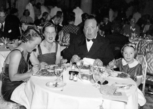 Alma Reville, Joan Harrison, Hitchcock, and Patricia Hitchcock, 24 August 1937