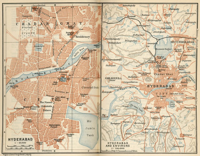 Map of Hyderabad, 1914