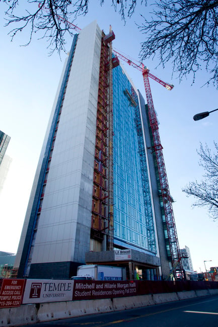 The Mitchell and Hilarie Morgan Hall in Philadelphia (under construction in 2013)