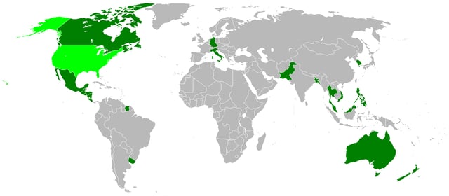 Countries visited by Johnson during his presidency