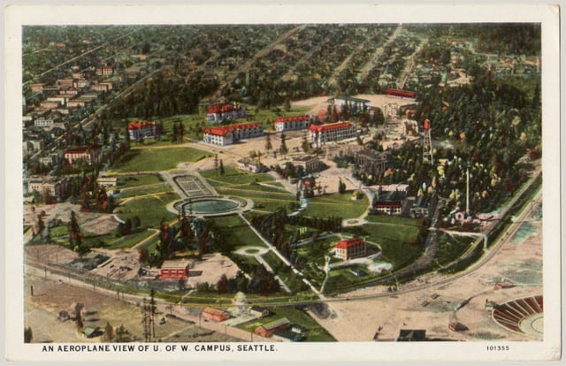 Aerial view of campus, circa 1922.