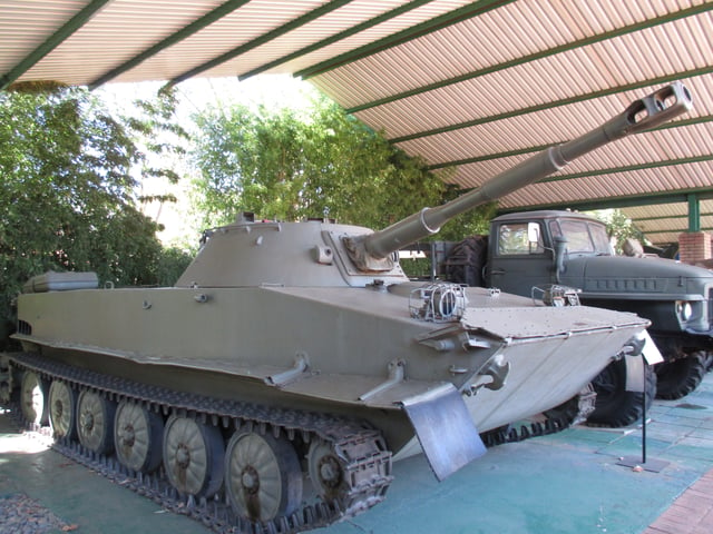 Captured Angolan PT-76 at the South African National Museum of Military History, Johannesburg.
