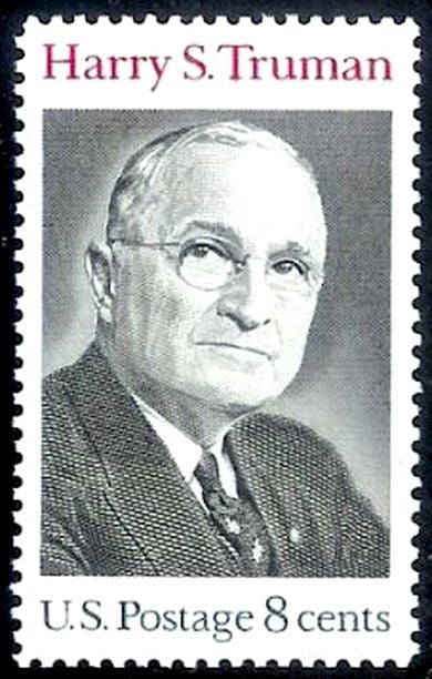 Stamp issued in 1973, following Truman's death. Truman has been honored on five U.S. postage stamps, issued between 1973 and 1999.