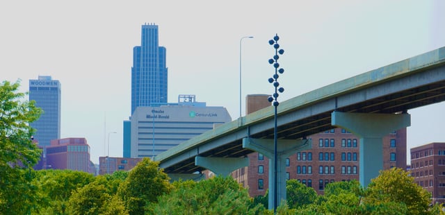 Interstate 480 leaving Omaha