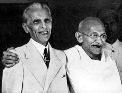 Jinnah with Gandhi, 1944.