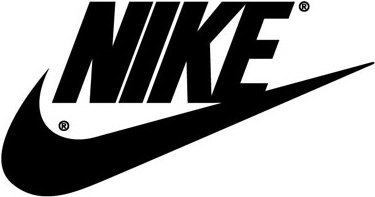 Old logo of Nike, Inc., still used on some retro products with red boxes