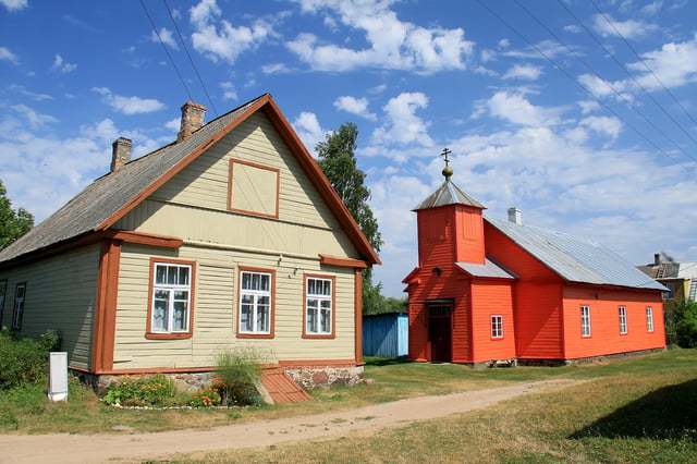 A Russian Old Believer village with a church on Piirissaar island