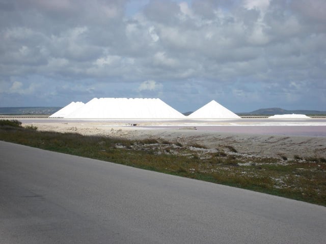 Salt piles.