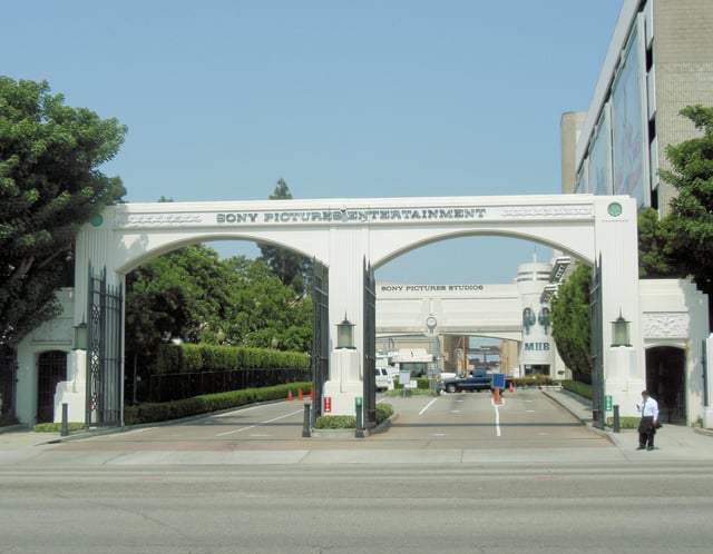 The main entrance to the Sony Pictures Entertainment studio lot in Culver City