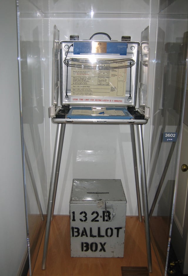 2000 Palm Beach County voting stand and ballot box
