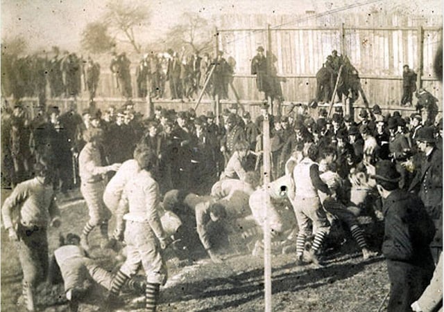 An 1894 football game in Staunton, Virginia between VMI and Virginia Tech