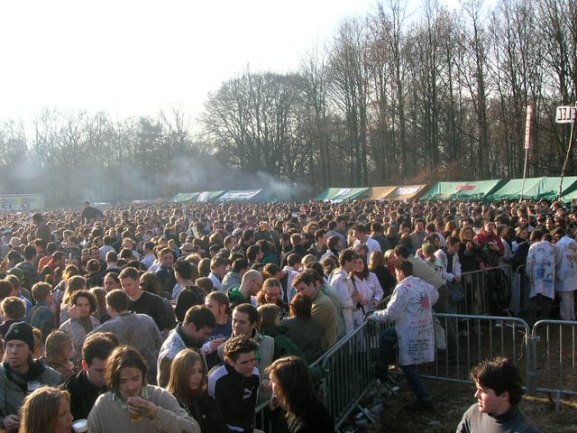 Belgian students at an event