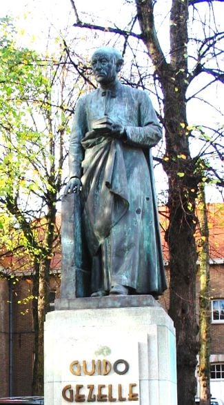 Statue of Gezelle in Bruges, by sculptor Jules Lagae