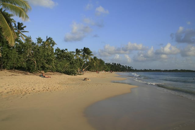Les Salines, a wide sand beach at the south eastern end of the island
