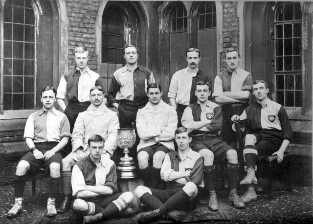 Queens' College Cambridge football team 1900-1901, including Sir Shenton Thomas, Charles Tate Regan and Samuel Day.
