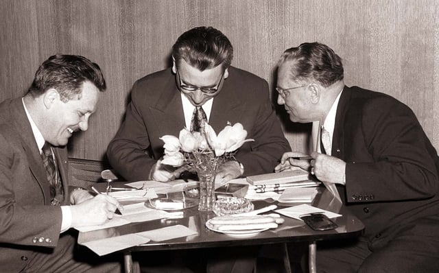 Kardelj, Ranković and Tito in 1958