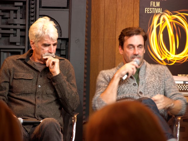 Elliott and Jon Hamm at the 2017 Sundance Film Festival