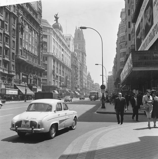 The Gran Vía, then Avenida de José Antonio, in 1965.