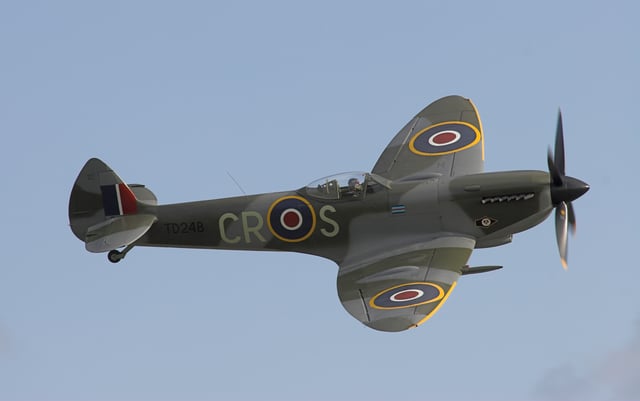 This Supermarine Spitfire XVI was typical of World War II fighters optimized for high level speeds and good climb rates.