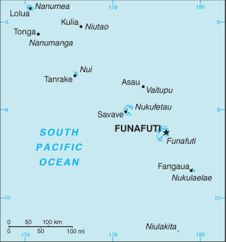 A map of Tuvalu.