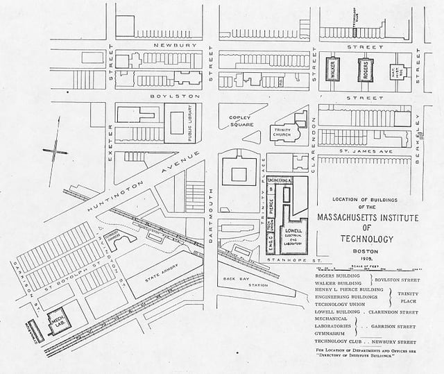 A 1905 map of MIT's Boston campus