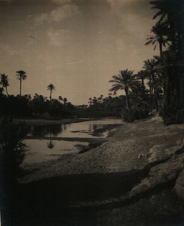 Shore of Oued Béchar in January 1913.